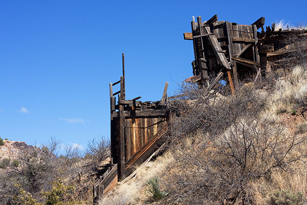 Ore chutes and bins old mine