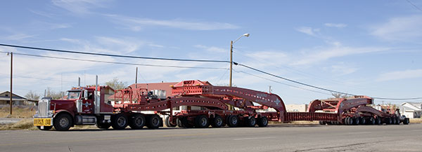 Truck with specialty heavy trailer