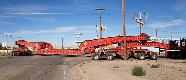 Truck with specialty heavy trailer