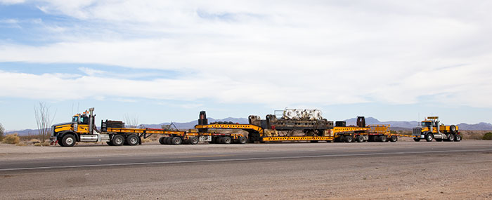 Heavy Hauler with Oversize Load near Safford, Arizona  