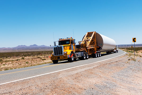 Oversize Load Wind Turbine Tower Section    