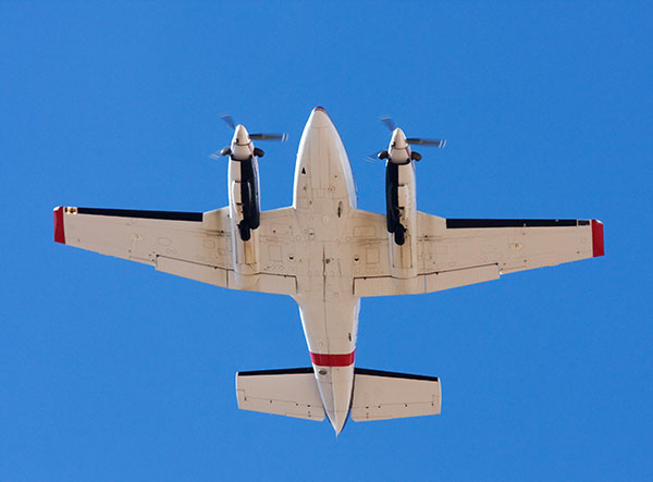 Beechcraft King Air 90 Aerial Supervision Module Lead Plane in flight flying