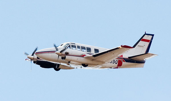 Beechcraft King Air 90 Aerial Supervision Module Lead Plane in flight flying