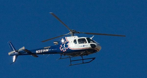 LifeNet Eurocopter AS350 B3 Astar Helicopter in flight flying