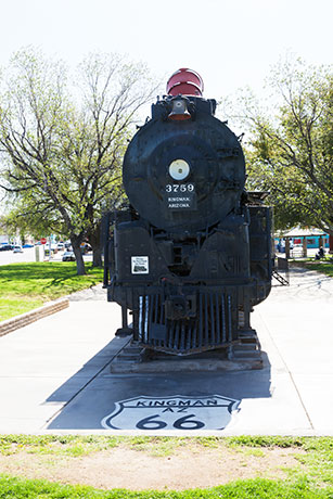 Santa Fe Locomotive 3759 on display in Kingman, Arizona