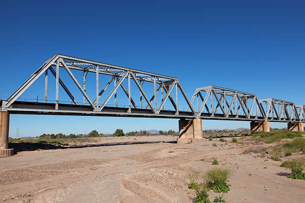 Union Pacific Railroad Bridge over Gila River near Coolidge,  Arizona 