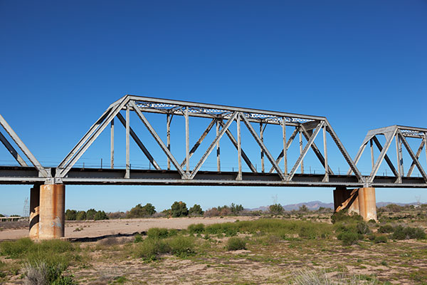 Union Pacific Railroad Bridge over Gila River near Coolidge,  Arizona 