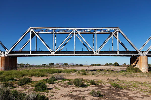 Union Pacific Railroad Bridge over Gila River near Coolidge,  Arizona 
