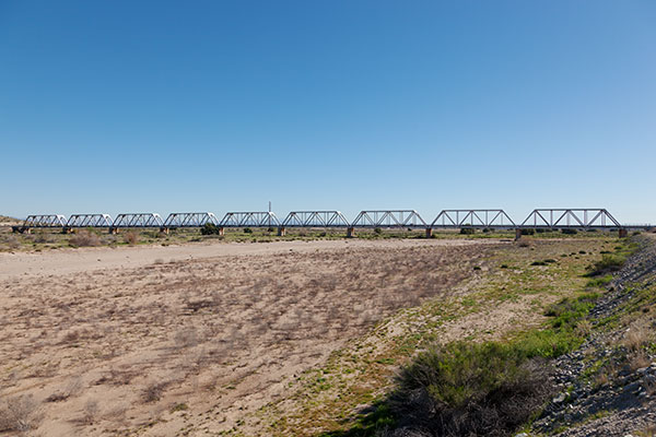 Union Pacific Railroad Bridge over Gila River near Coolidge,  Arizona 