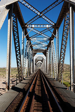 Union Pacific Railroad Bridge over Gila River near Coolidge,  Arizona 