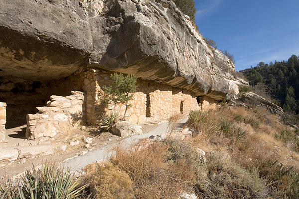 Cliff Dwelling Ruins on Island, Walnut Canyon National Monument, Arizona