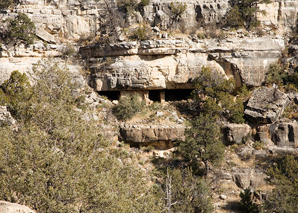 Cliff Dwelling Ruins southeast of Island, Walnut Canyon National Monument, Arizona