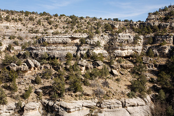 Cliff Dwelling Ruins southeast of Island, Walnut Canyon National Monument, Arizona