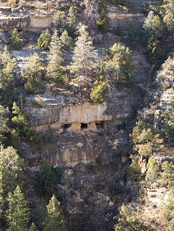 Cliff Dwelling Ruins northwest of Island, Walnut Canyon National Monument, Arizona