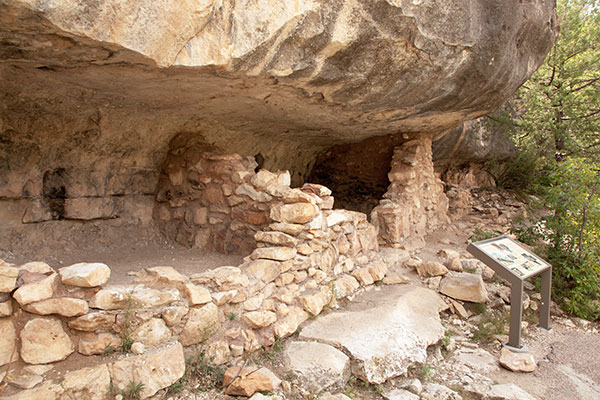 Cliff Dwelling Ruins on Island, Walnut Canyon National Monument, Arizona