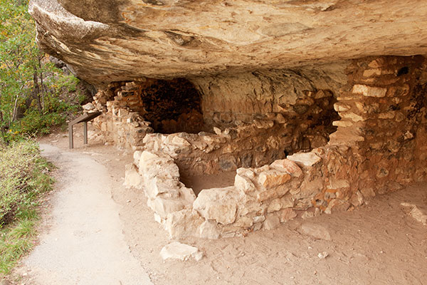 Cliff Dwelling Ruins on Island, Walnut Canyon National Monument, Arizona