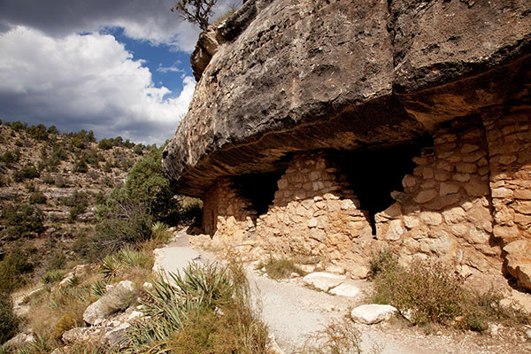 Cliff Dwelling Ruins on Island, Walnut Canyon National Monument, Arizona