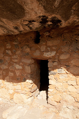 Cliff Dwelling Ruins on Island, Walnut Canyon National Monument, Arizona