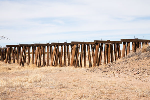 Ruins of Old Railroad Trestle, west of Columbus, New Mexico