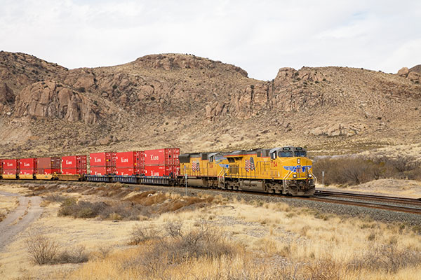 Union Pacific Freight Train Ascending Steins Pass, New Mexico 